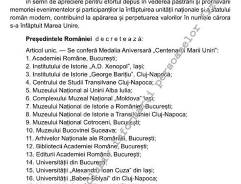 Conferirea Medaliei Aniversare „Centenarul Marii Uniri” Parohiei Bădăcin