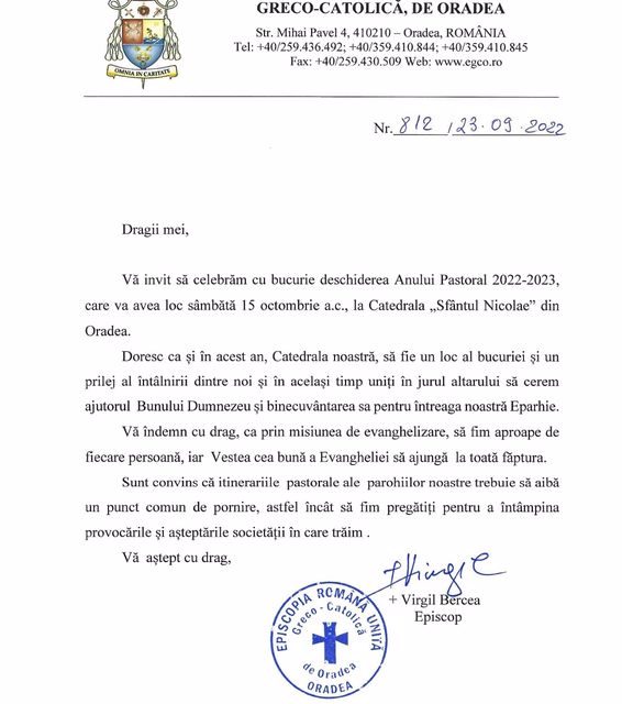 Deschiderea anului pastoral 2022-2023 la Catedrala „Sf. Nicolae”