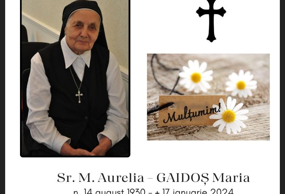 A trecut la Domnul Sora Maria Aurelia, cea care a croit ornatele episcopilor noÈ™tri Ã®n 1989