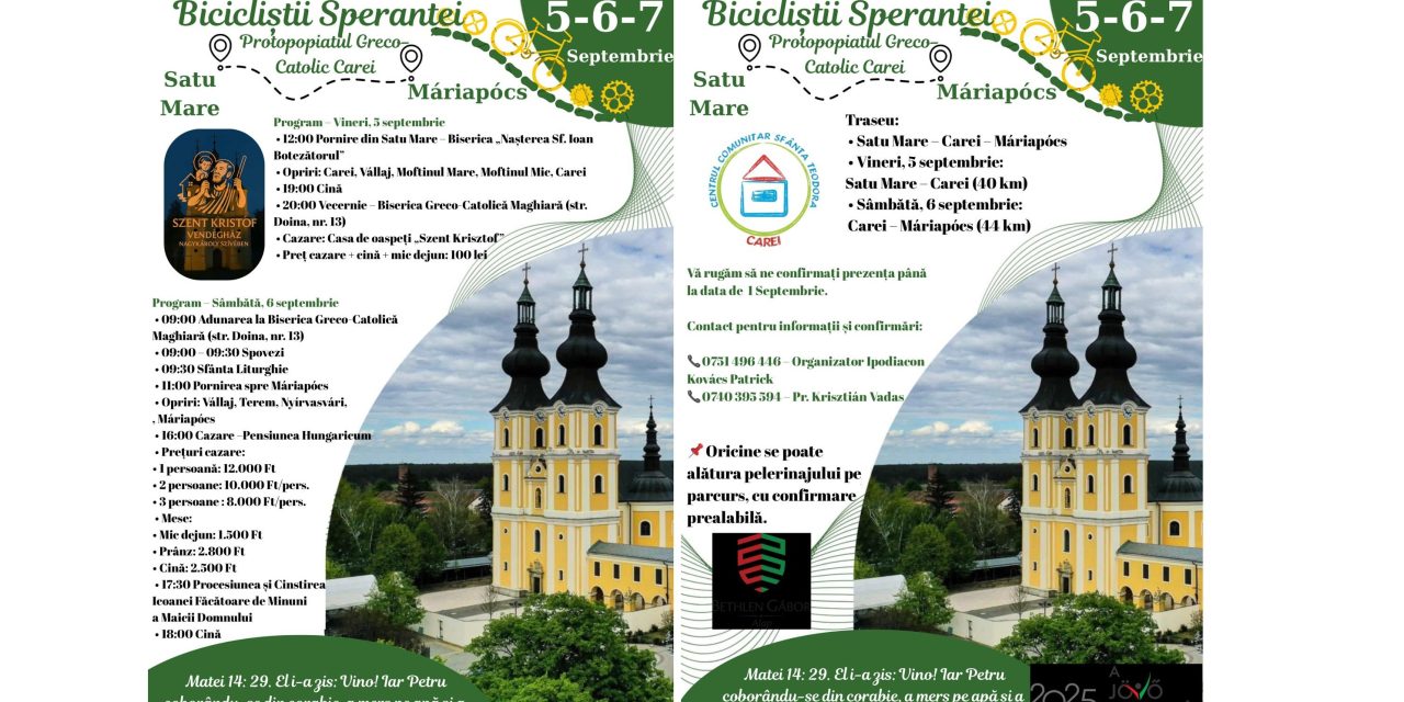 Pelerinajul „Bicicliștii Speranței” în drum spre Máriapócs – Ediția 2025