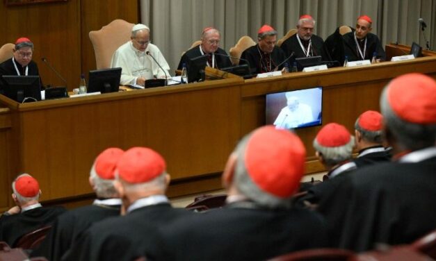 Papa Leon al XIV-lea și cardinalii reuniți într-un consistoriu extraordinar pe 26-27 iunie 2026