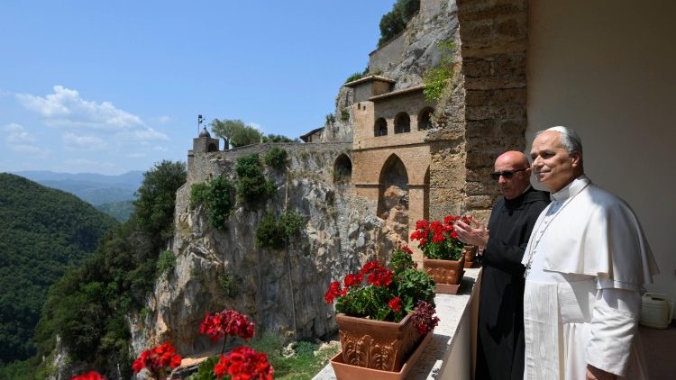 Subiaco: Papa Leon în vizită la Mănăstirile Sfântul Benedict și Sfânta Scolastica
