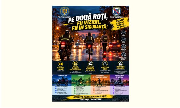 Campania „Pe două roți, fii vizibil, fii în siguranță!”: Recomandări pentru siguranța în trafic